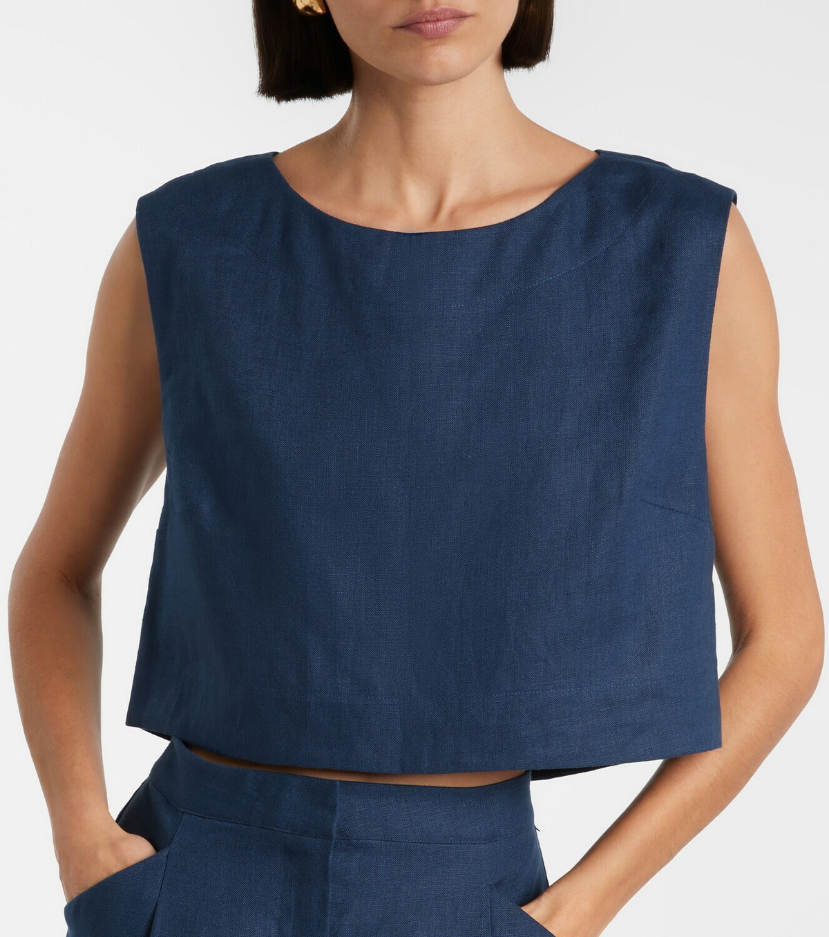 Posse Martina linen crop top