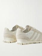 Y-3 - Marathon Distressed Suede and Leather Sneakers - White