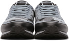 Valentino Garavani Grey Mesh Camouflage Rockrunner Sneakers