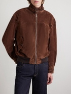 McQueen - Panelled Suede Harrington Jacket - Brown