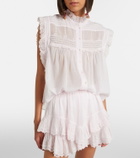 Marant Etoile Dersia embroidered ruffled cotton blouse