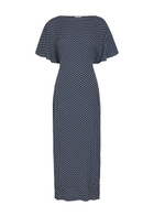 Reformation Maeva Polka-dot Woven Midi Dress Black And White