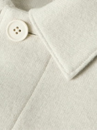 Zegna - Slim-Fit Leather-Trimmed Wool-Blend Overshirt - Neutrals