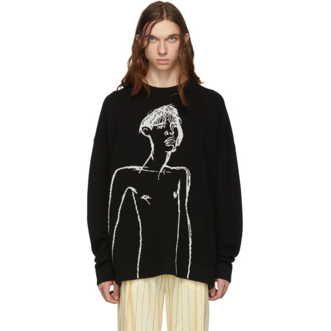 Photo: Loewe Black Jacquard Portrait Sweater