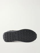 Valentino Garavani - Stud Up Embellished Leather-Trimmed Sneakers - Black