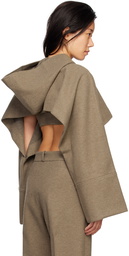 Yuzefi Taupe Cropped Hoodie