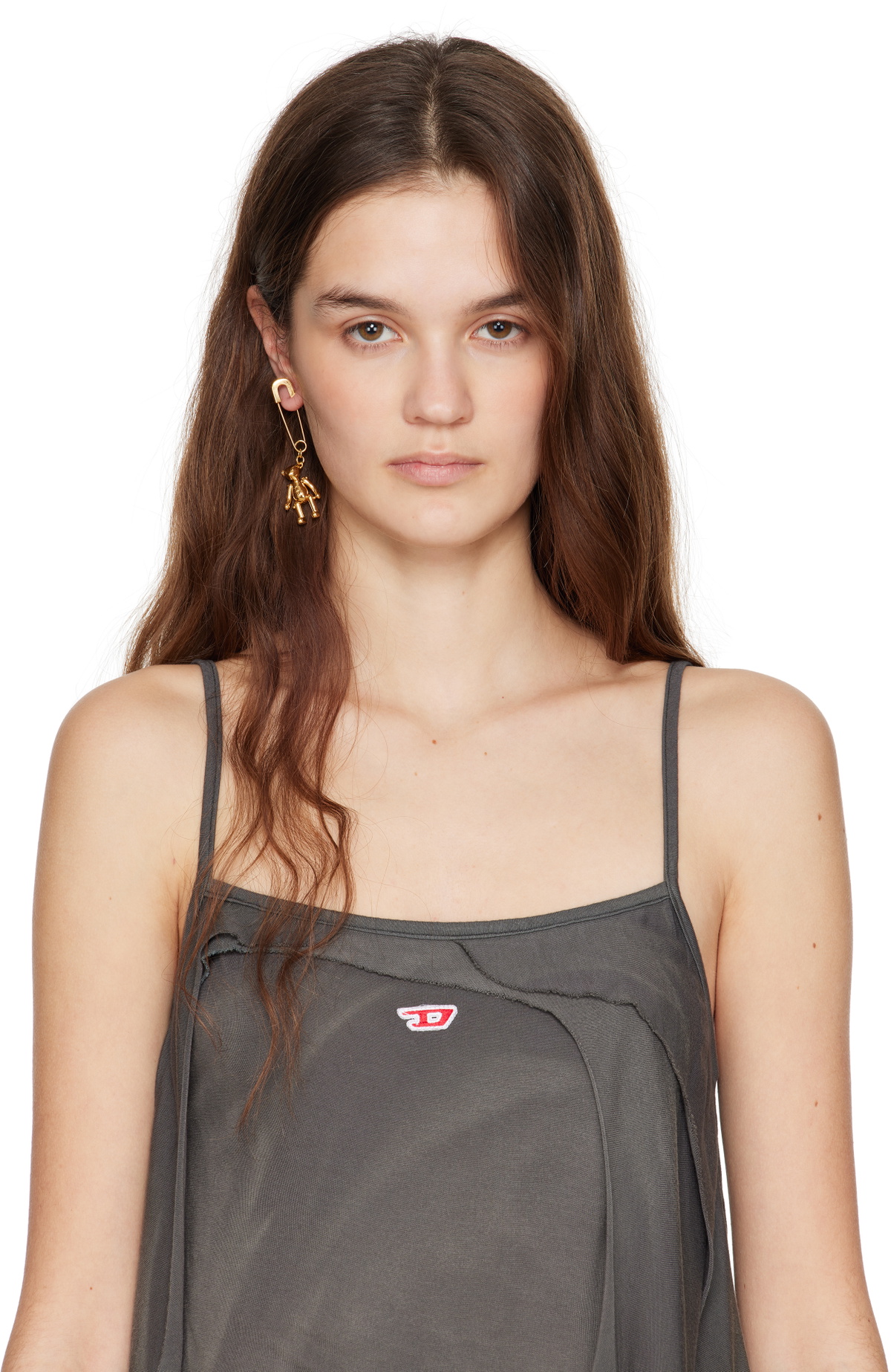AMBUSH Gold Teddy Bear Charm Single Earring