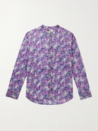 ISABEL MARANT - Mexikah Grandad-Collar Floral-Print Cotton-Voile Shirt - Purple