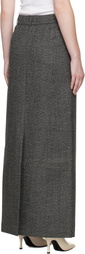 R2W Gray Arina Wool Maxi Skirt
