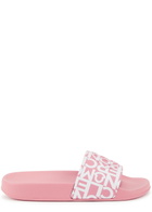 Moncler Jeanne Logo Rubber Sliders Pink