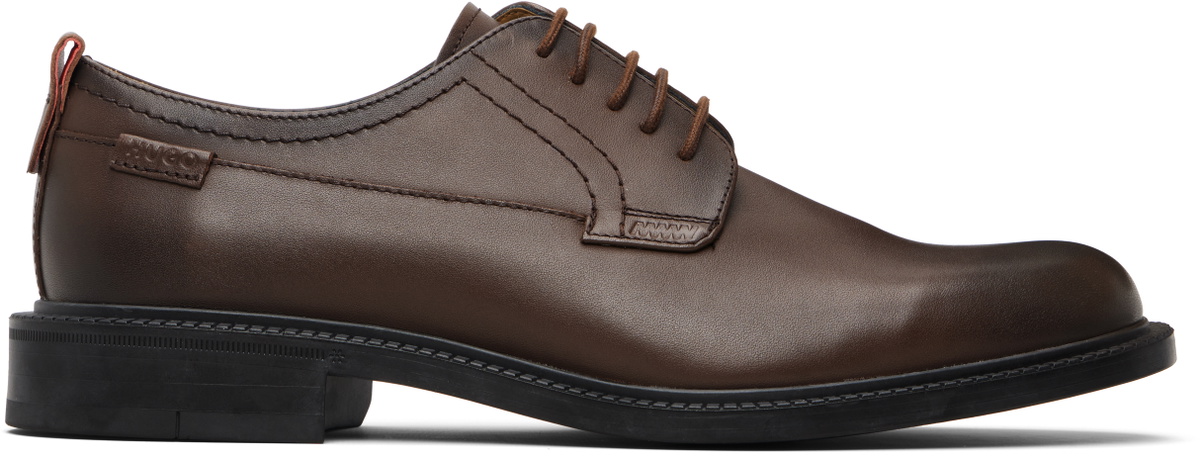 Hugo Brown Grained Leather Derbys