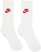 Nike Three-Pack White & Multicolor Sportswear Everyday Essential Socks
