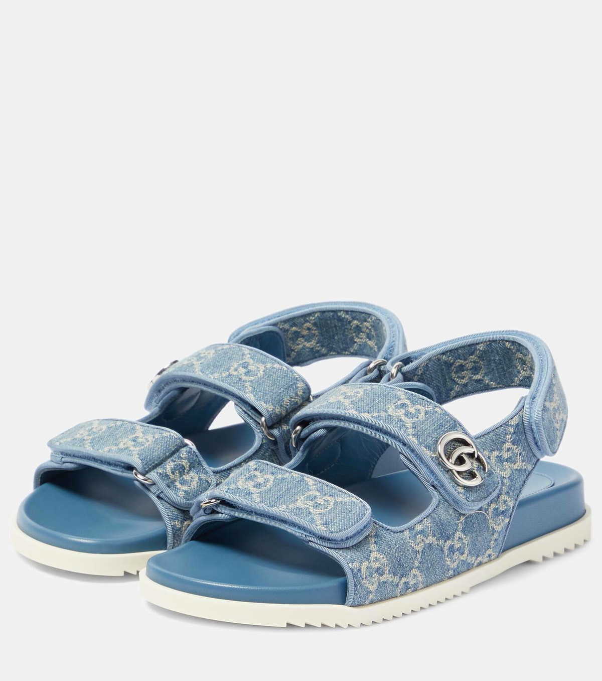 Gucci Double G GG denim sandals