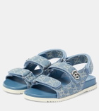 Gucci Double G GG denim sandals