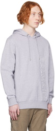 Balmain Gray Embossed Hoodie