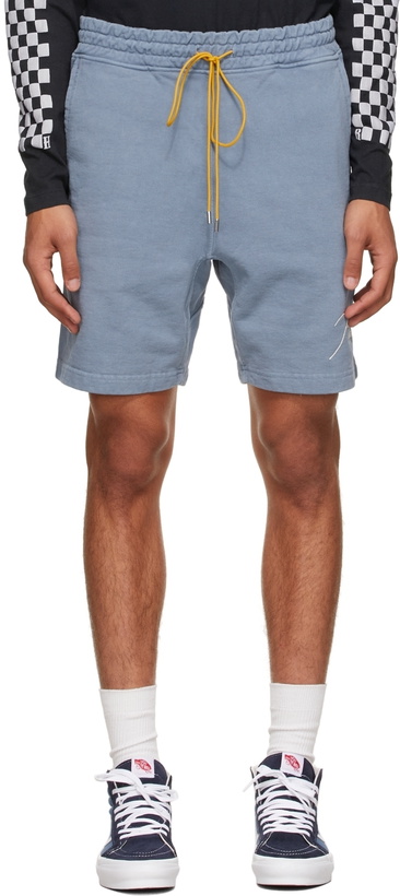 Photo: Rhude Blue Logo Sweat Shorts