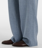 Loro Piana Hector wool, silk, and linen wide-leg pants