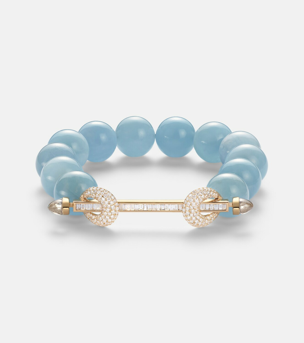 Ananya Chakra 18kt gold beaded bracelet with gemstones