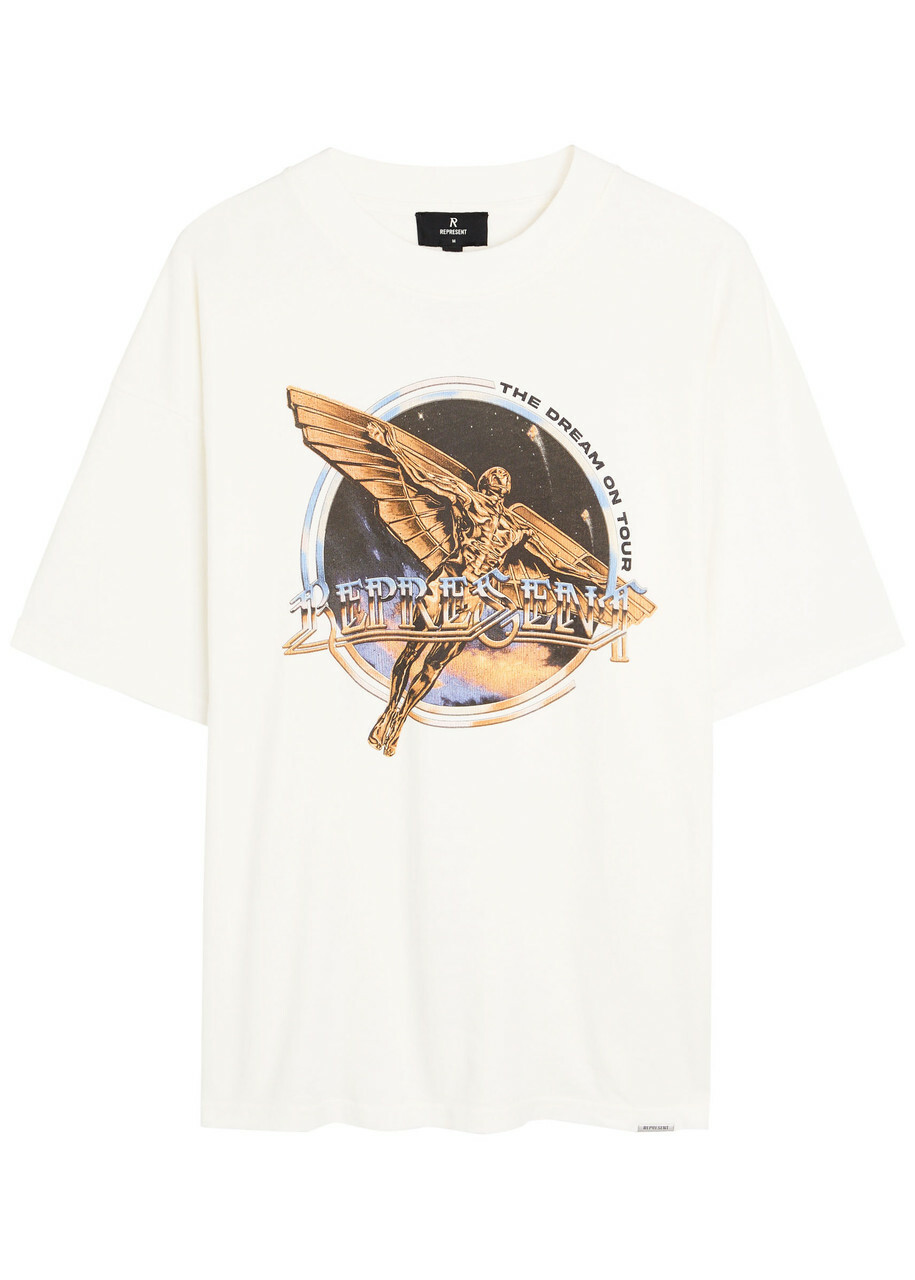 Represent Golden Tour Logo Cotton T-shirt White