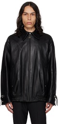 Wooyoungmi Black Banding Leather Jacket