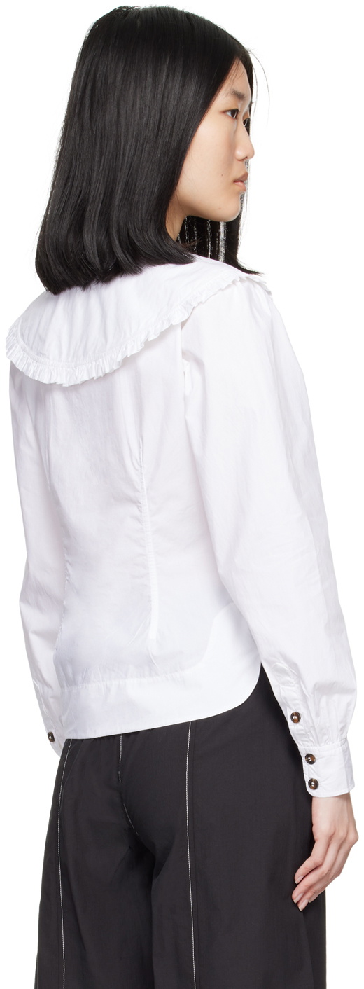 GANNI White Frill Collar Shirt