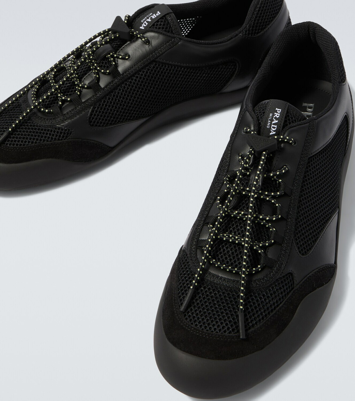 Prada Speedrock leather-trimmed sneakers