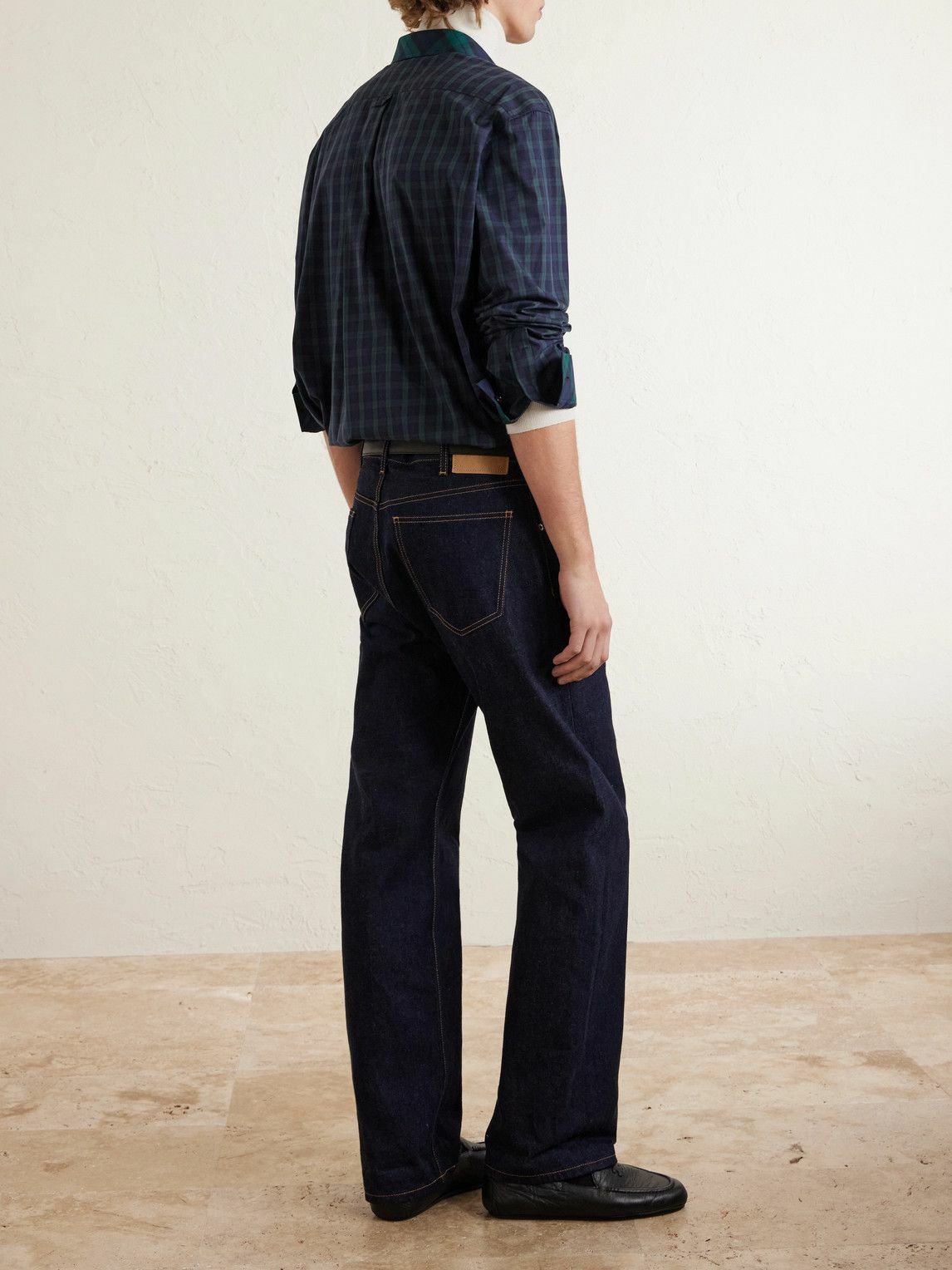 CELINE - Checked Cotton Shirt - Blue