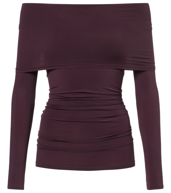 Photo: Wolford Ruched semi-sheer off-shoulder top