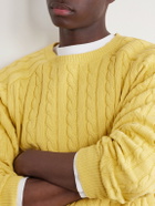 Beams Plus - Cable-Knit Cotton Sweater - Yellow