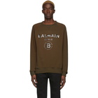 Balmain Khaki Logo Mirror Sweatshirt