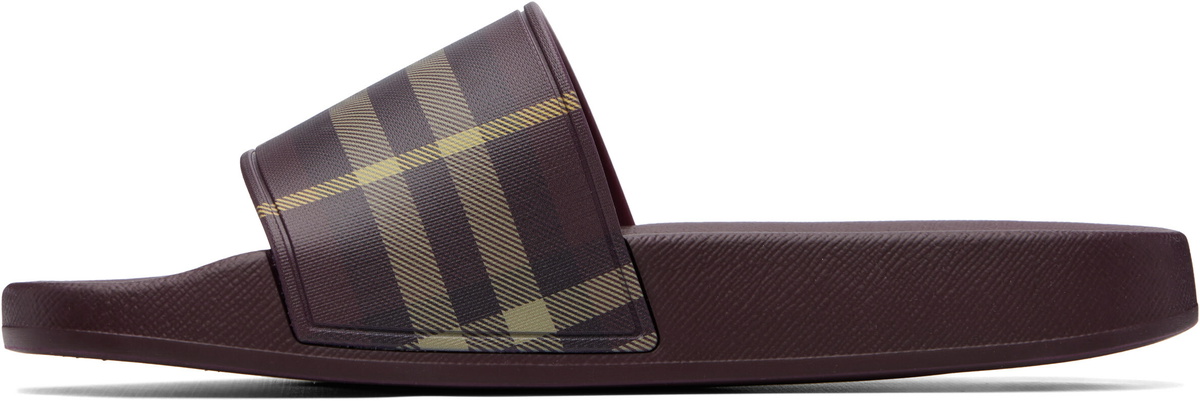 Burberry Burgundy Check Slides