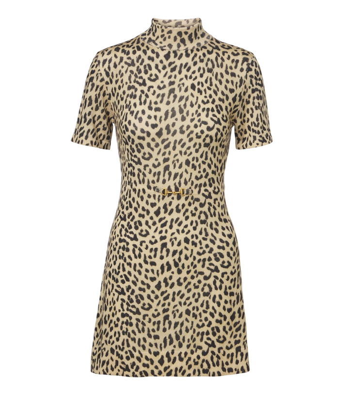 Photo: Rixo Kylie leopard-print wool sweater dress