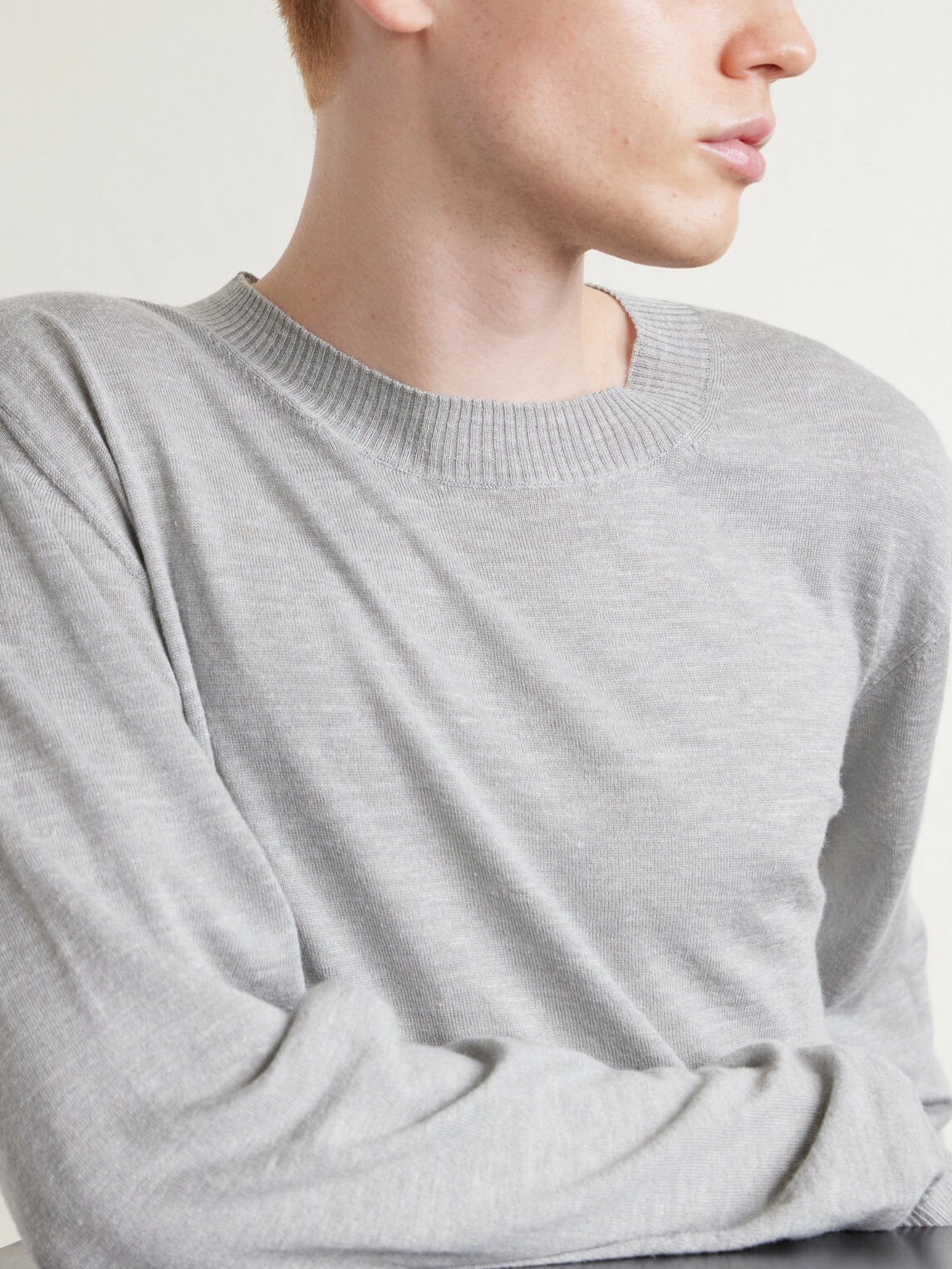 The Elder Statesman - Libeccio Wool, Silk and Linen-Blend Sweater - Gray