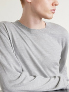 The Elder Statesman - Libeccio Wool, Silk and Linen-Blend Sweater - Gray