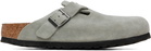 Birkenstock Blue Narrow Boston Soft Footbed Slip-on Loafers