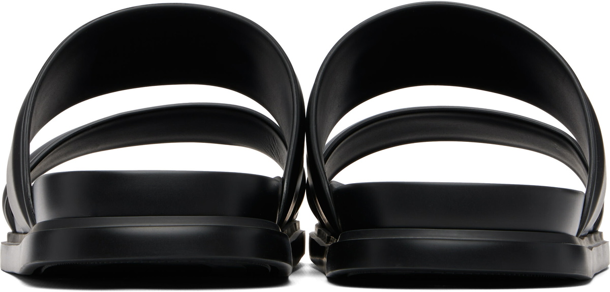 Ferragamo Black Gancini Ornament Slide Sandals