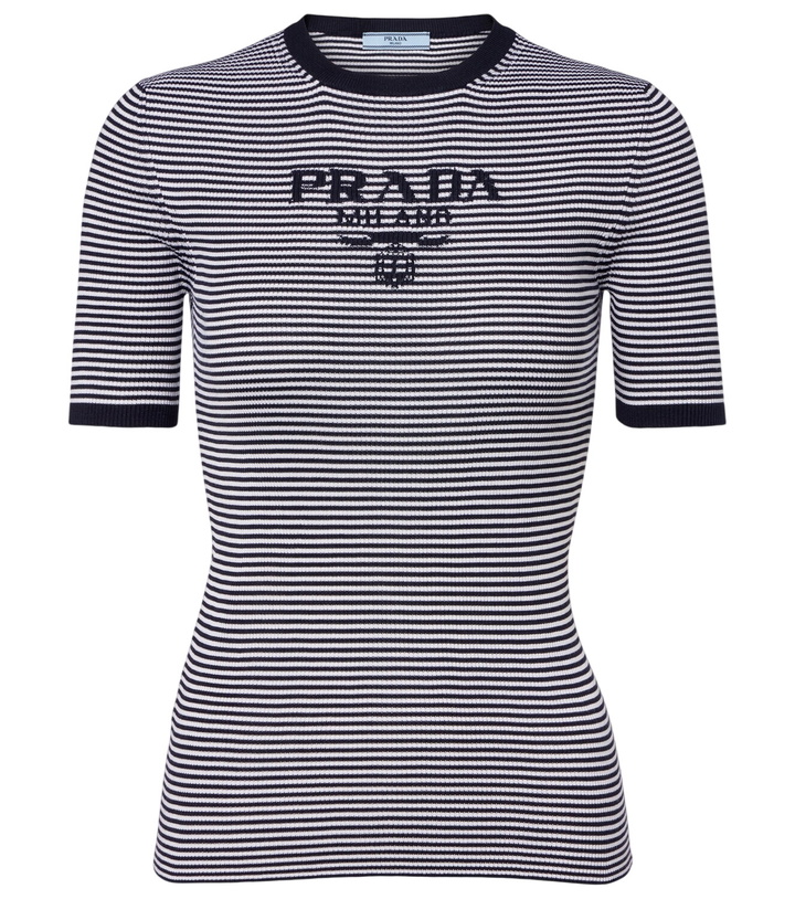 Photo: Prada Logo striped silk sweater