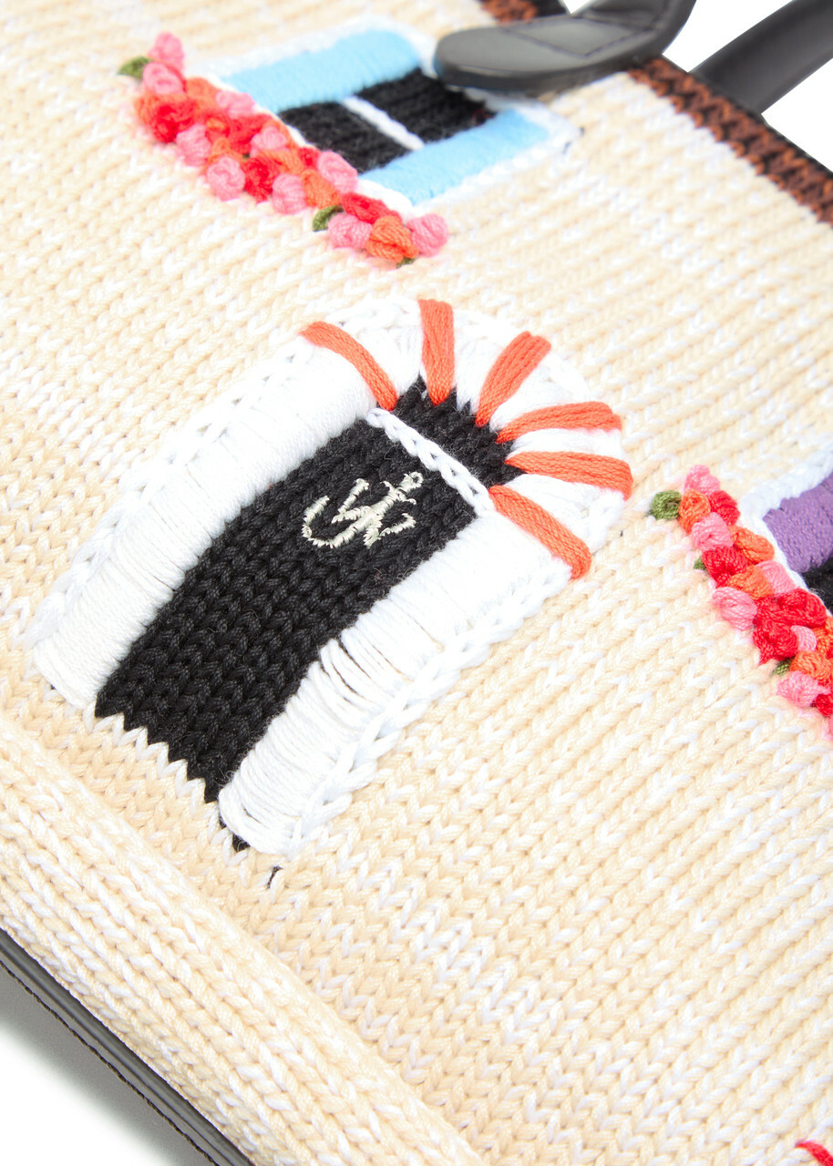 JW Anderson House Knit and Leather Tote bag - Beige - One