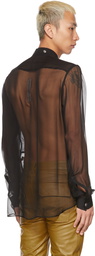 Rick Owens Black Silk Larry Shirt