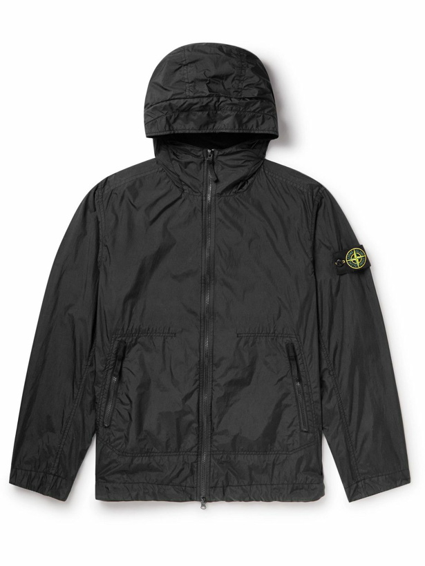 Photo: Stone Island - Logo-Appliquéd Crinkle Reps Nylon Hooded Jacket - Black
