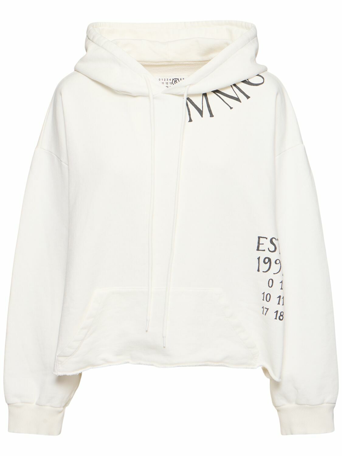 MM6 Maison Margiela Women's Patchwork Logo Hoodie in Beige