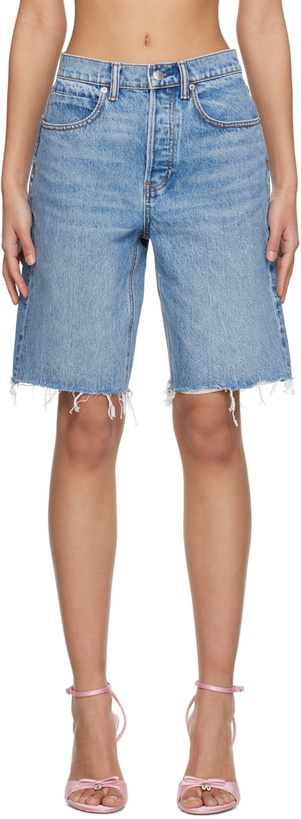 Photo: Alexander Wang Blue Relaxed-Fit Denim Shorts