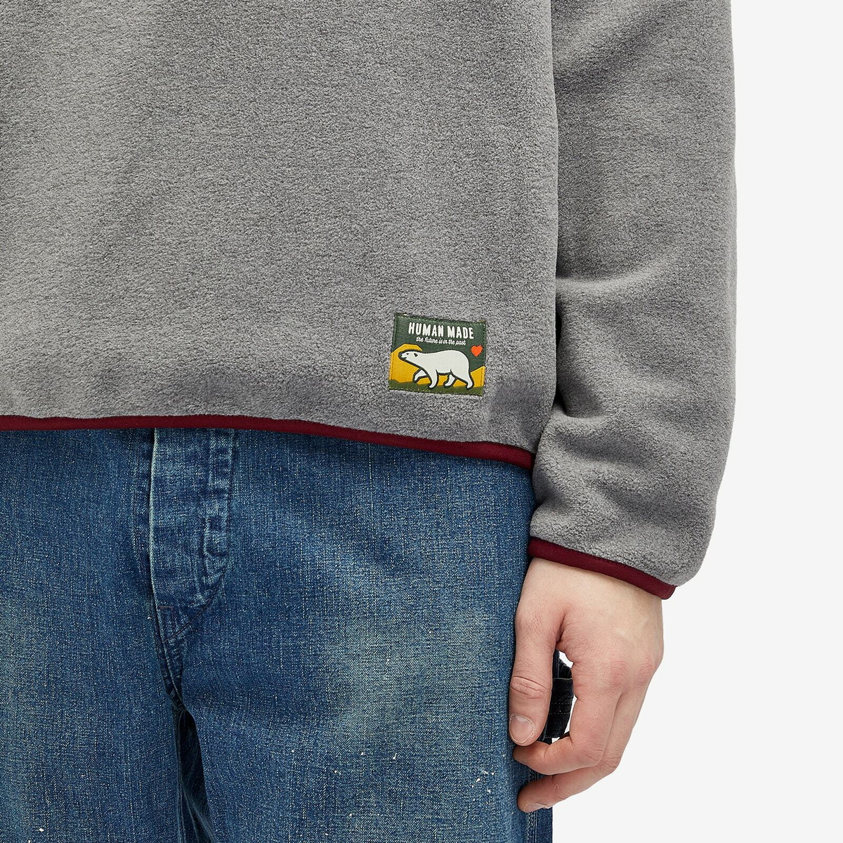 Human Made Men's Fleece Half-Zip Shirt in Grey Human Made