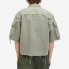 Dries Van Noten Men's Century Distressed Overshirt in Grey