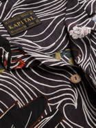 KAPITAL - Convertible-Collar Printed Voile Shirt - Black
