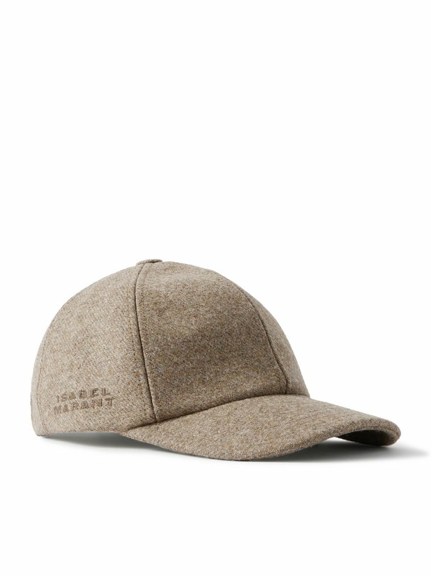 Photo: Marant - Tomas Logo-Embroidered Virgin Wool Baseball Cap - Neutrals