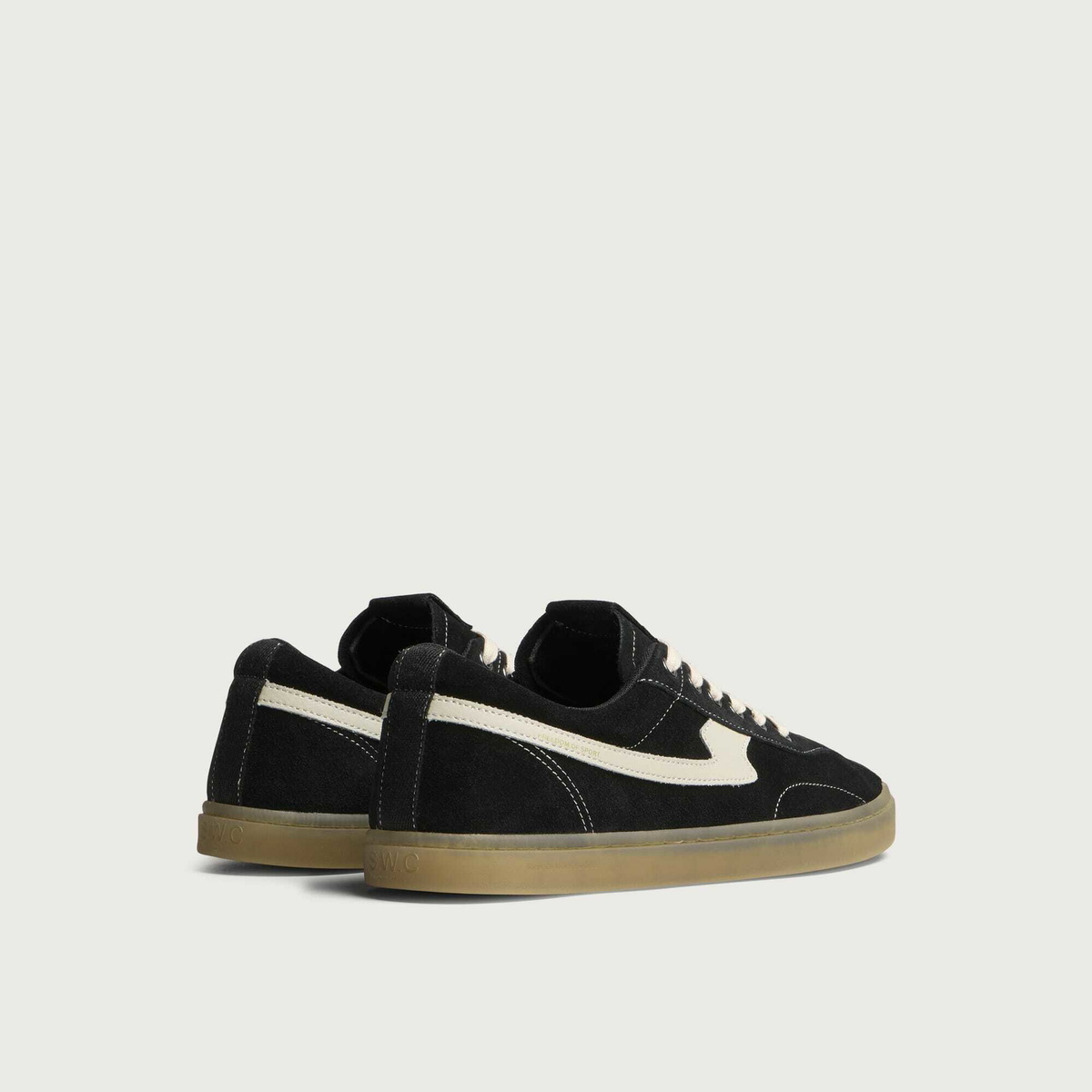 Stepney Workers Club Men's Surma S-Strike Suede Sneaker in Black/Ecru