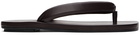 Dries Van Noten Brown Leather Flip Flops