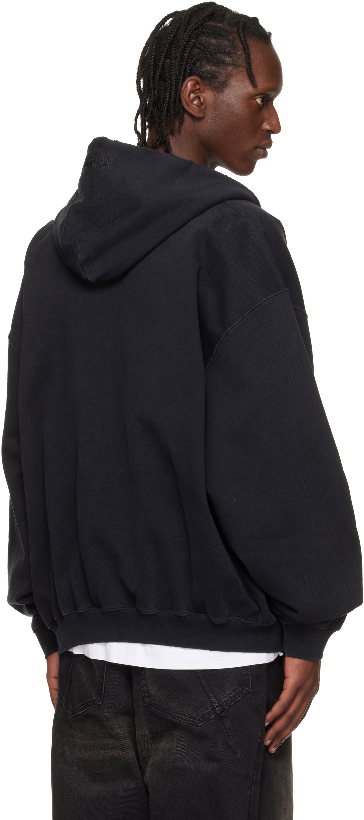 VETEMENTS Black 'Fuck Everything' Zip-Up Hoodie