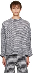 VITELLI Blue & White Striped Sweater